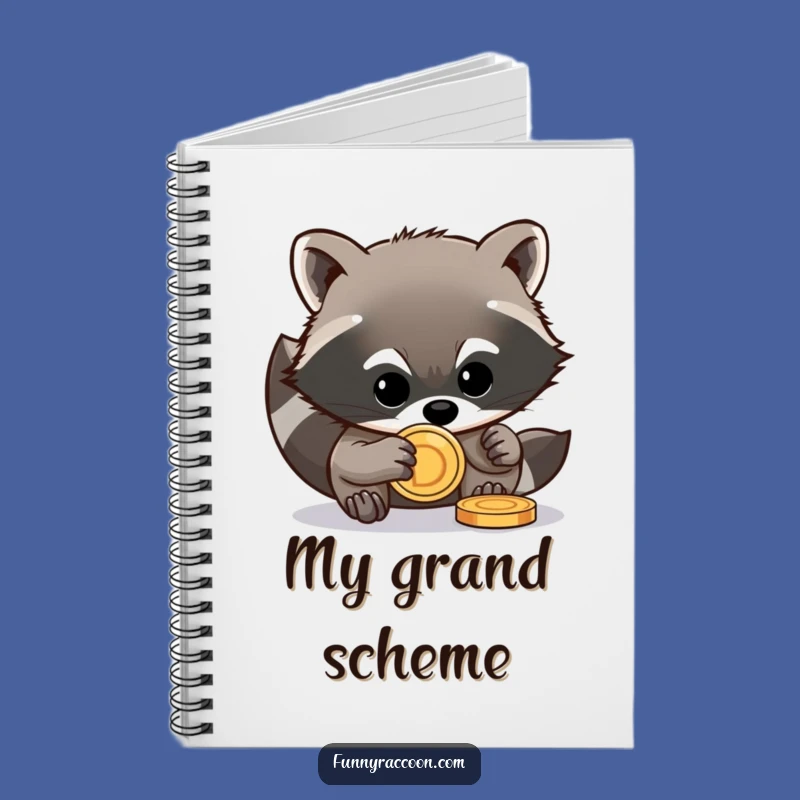 Funny Raccoon Coin Notebook - Journal with Stealthy Critter Cover Gift