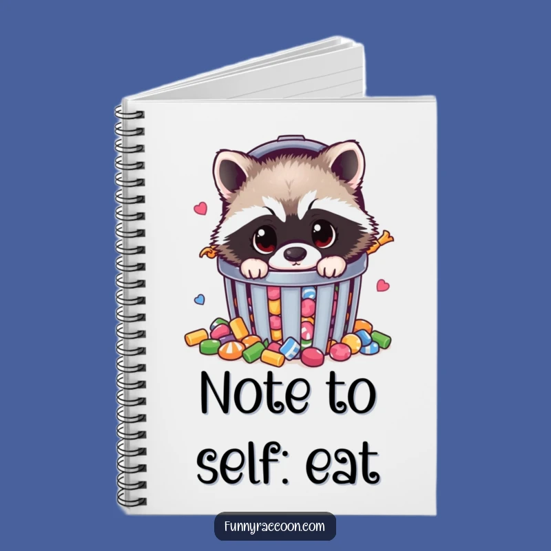 Funny Raccoon Candy Trash Notebook - Journal with Critter Cover Gift