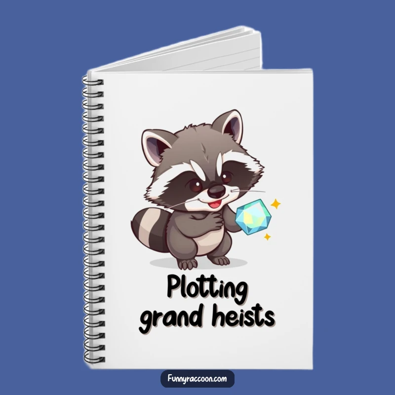 Funny Raccoon's Gem Diary Notebook: Jot Down Your Mischievous Plans