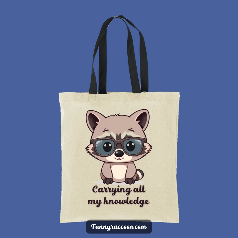 Funny Raccoon Glasses Tote Bag: Hilarious Big Specs Pouch, Perfect Gift
