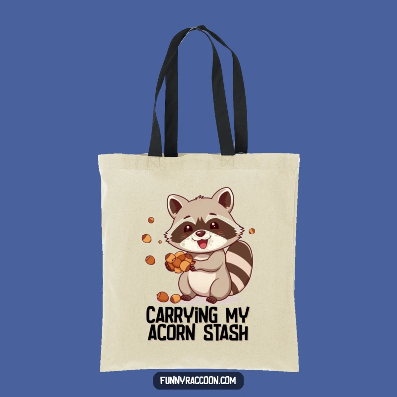Funny Raccoon Acorn Juggling Tote: Carry Your Essentials with This Playful Critter Bag