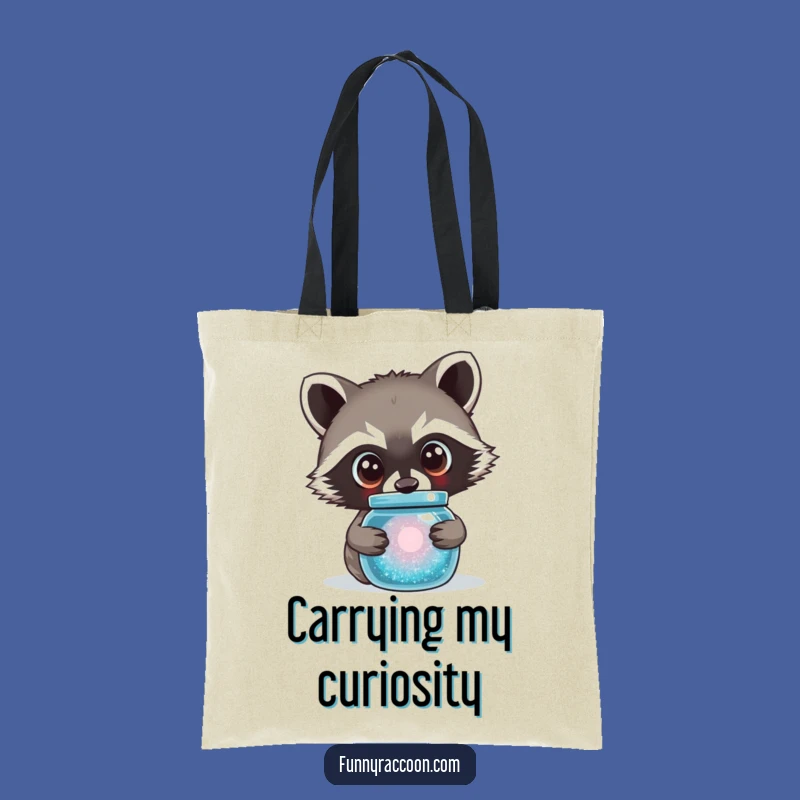 Funny Curious Raccoon Tote Bag - Adorable and Hilarious Accessory for Explorers