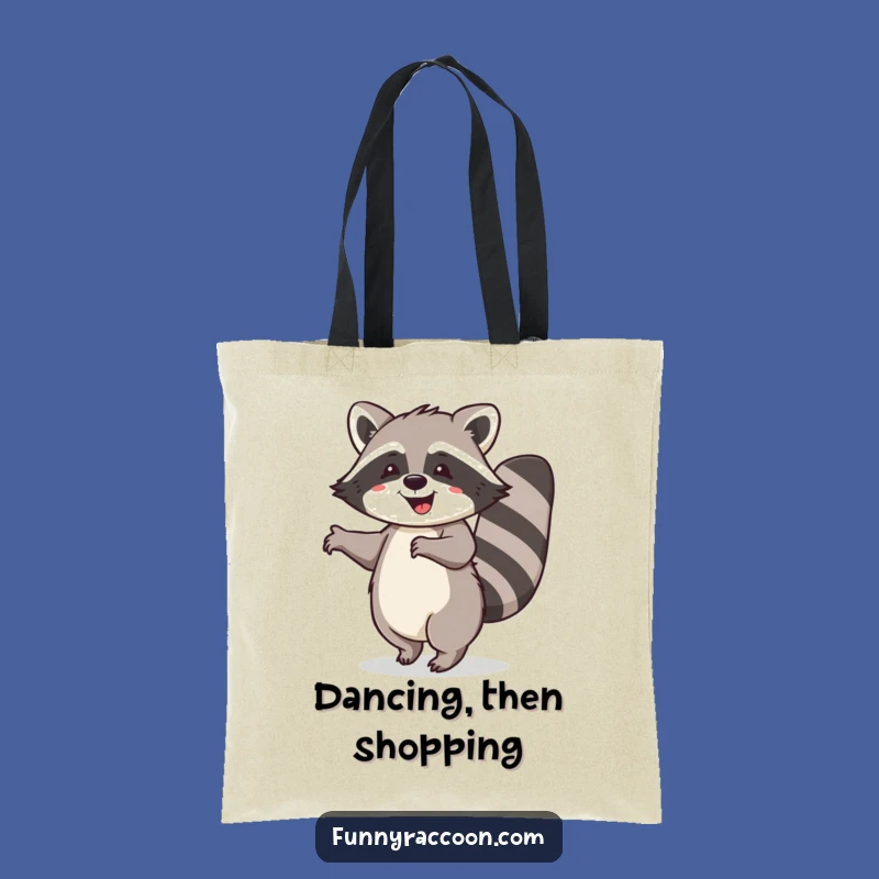 Funny Happy Raccoon Tote Bag - Joyful Dance & Hilarious Carry-All