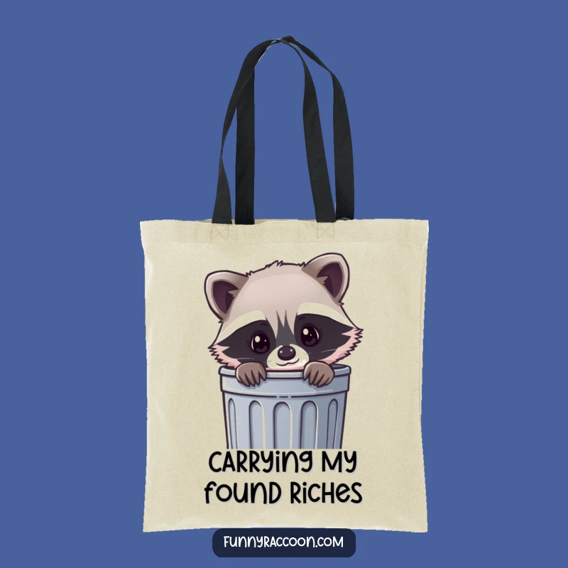 Funny Kawaii Raccoon Trash Tote: Carry Your Treasures with This Cute Critter Bag