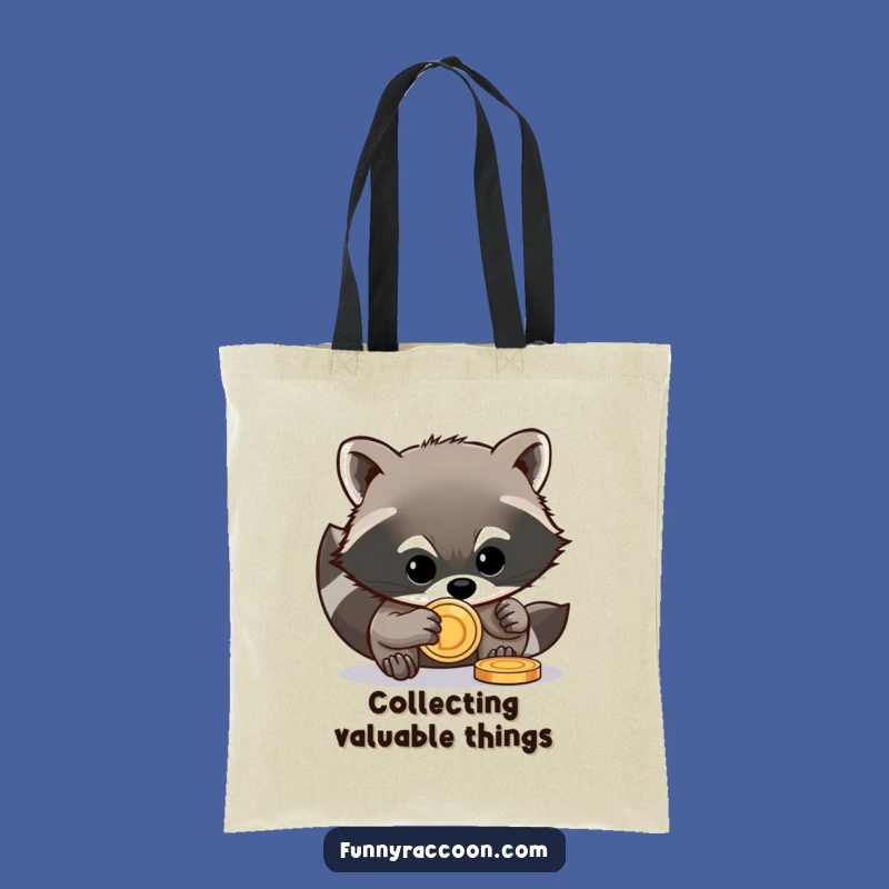Funny Raccoon Coin Tote Bag - Mischievous Critter Carryall Gift