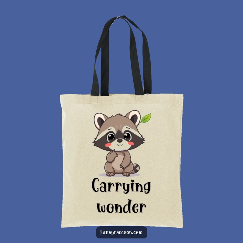 Funny Raccoon Leaf Spotter Tote Bag: Carry Your Curiosity Everywhere