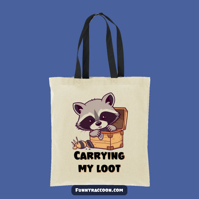 Funny Treasure Raccoon Tote Bag - Hilarious Accessory for Adventurous Souls